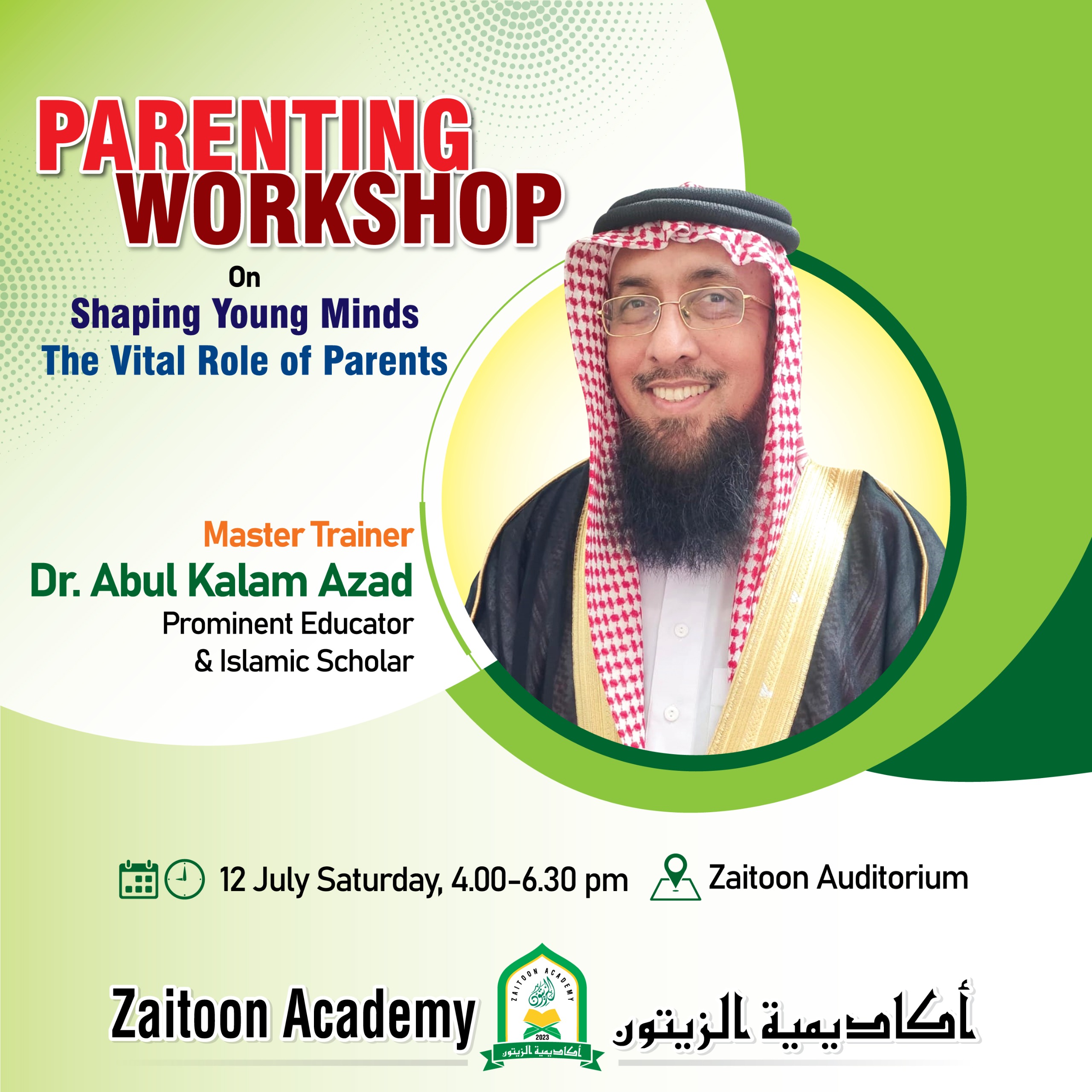 Parenting workshop will be held on 12th July